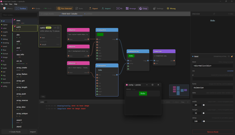 epixtudio node editor